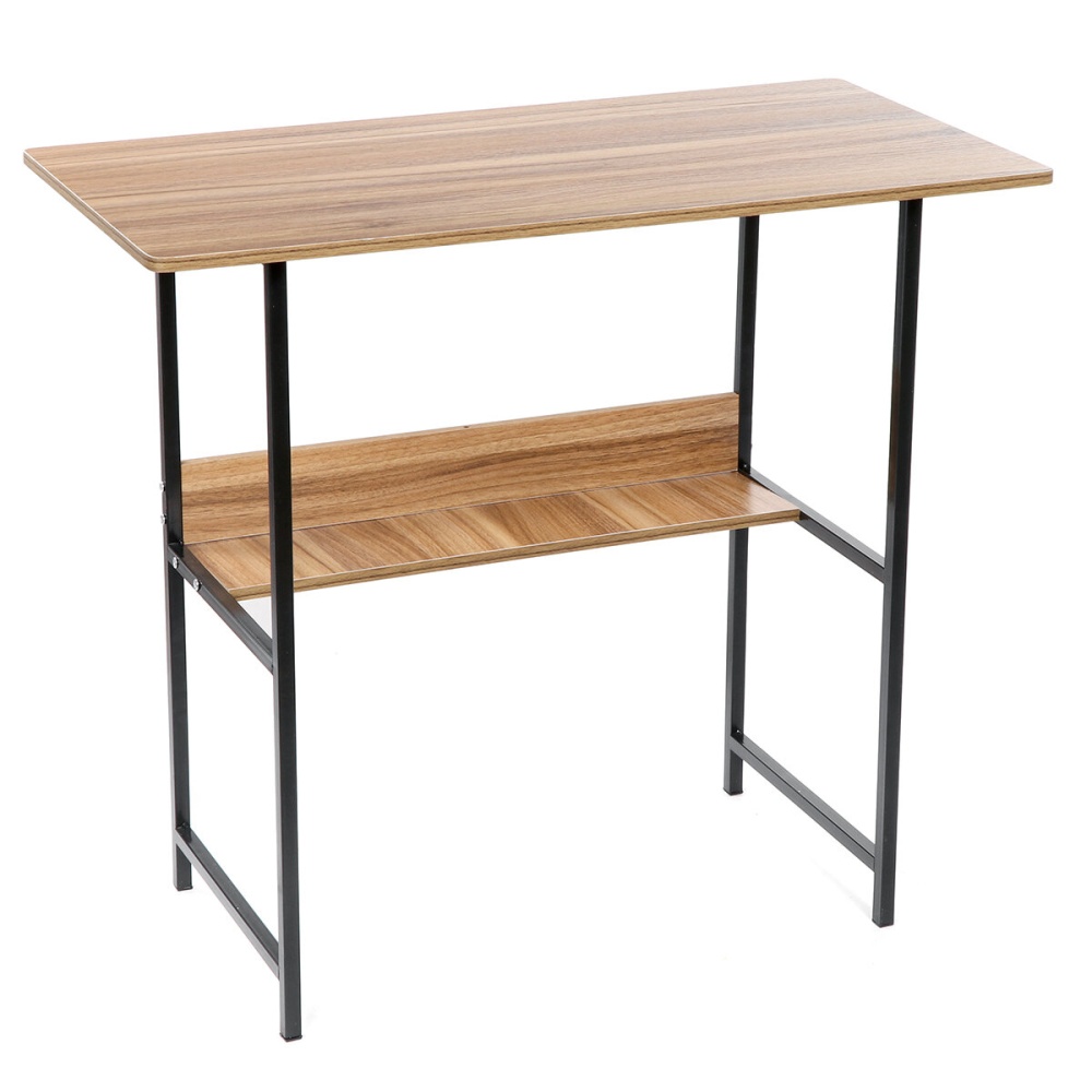 Double-Layer Computer Desk Desktop Household Economical Desk Student Writing Table for Home Office - Black