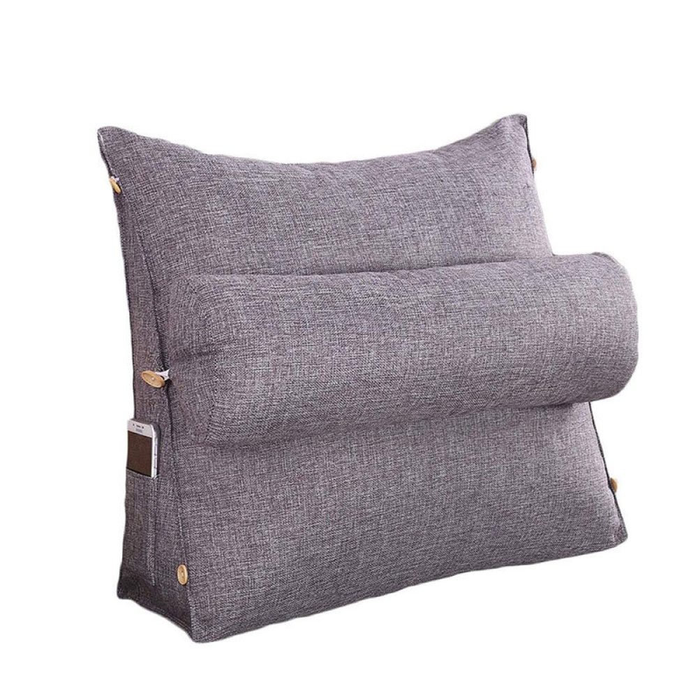 Sofa Back Cushion Bed Couch Seat Rest Pad Waist Pain Relief Pillow Backrest with Head Pillow Home Office Furniture Decor - Purple - Image 2