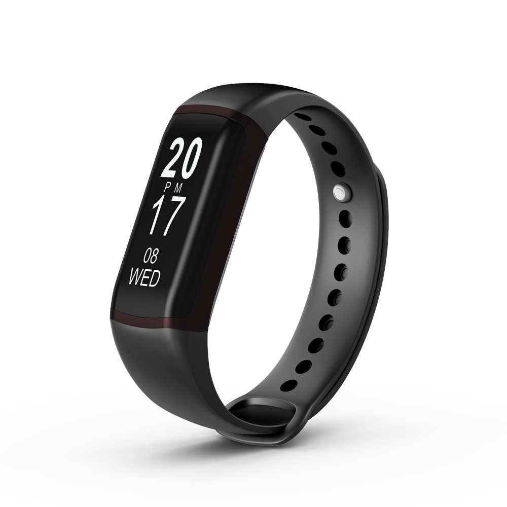 L55S 0.87OLED Convertible Blood Pressure HR Monitor Fitness Tracker Smart Bracelet - Black - Image 2