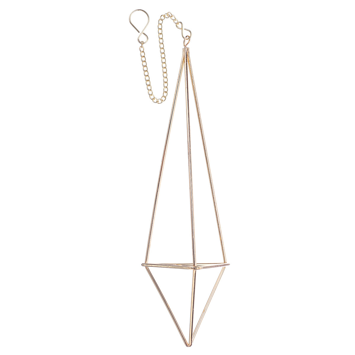 Triangle Hanging Wrought Iron Pineapple Flower Stand Metal Hollow Soilless Flower Pot Simple Flower Stand - Type A - Image 2