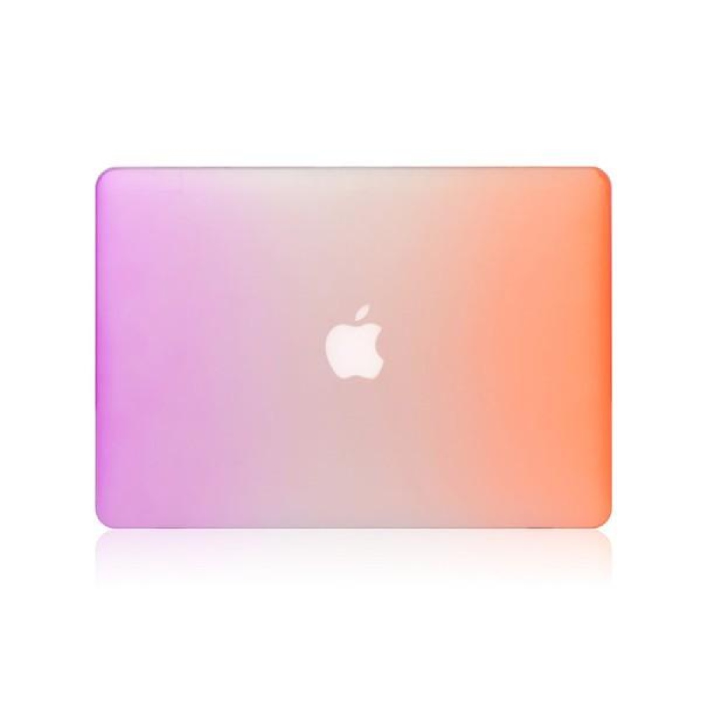 Fashion Rainbow Colorful Protective Shell Laptop Case Cover For Apple MacBook Retina 12 Inch - Green & Orange - Image 2