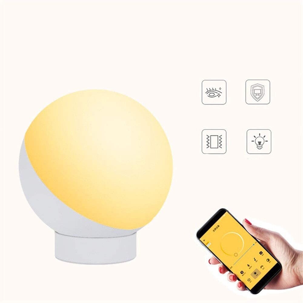 Wifi Smart LED Desk Lamp Voice Control Night Light Round Table Lamp with LED Eye Protection for Room Decoration - EU Plug - Image 2