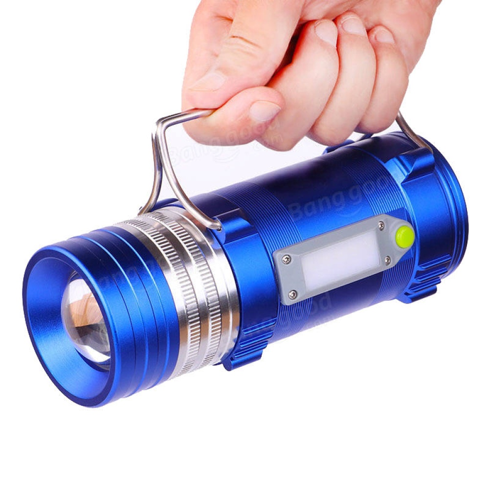 XANES 450LM 3 Color LEDs 500M Range Zoomable Rechargeable LED Fishing Flashlight Lamp With Charger - Blue - Image 2