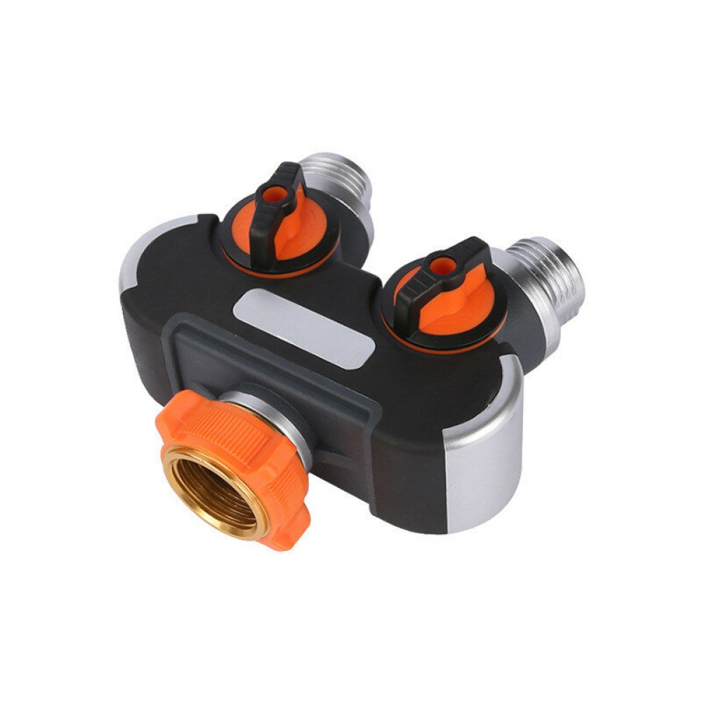 Y Shape 2-Way Shut Off Y Coupling Dual Tap Hose Connector Splitter Garden Irrigation System Tool - B 5Pcs - Image 2