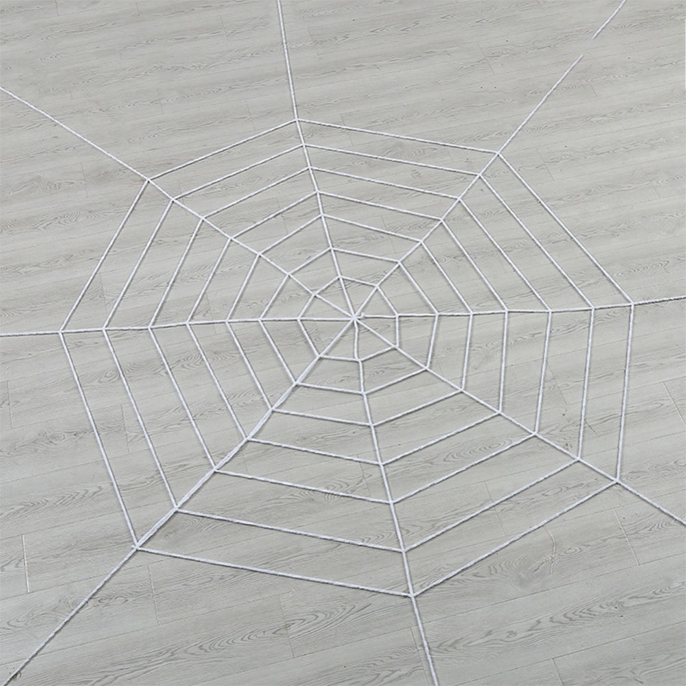 Props Large Simulation Spider & Web Plush Bar Decoration Spoof Toys 5 circles 2.5 meters white 70g - Image 2