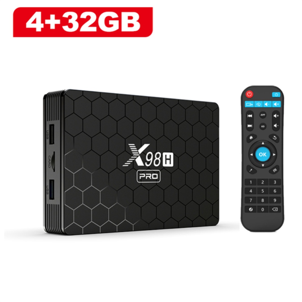 Smart TV Box Android 12 X98h Pro Quad Core 4k Media Player 2.4G 5G Wifi