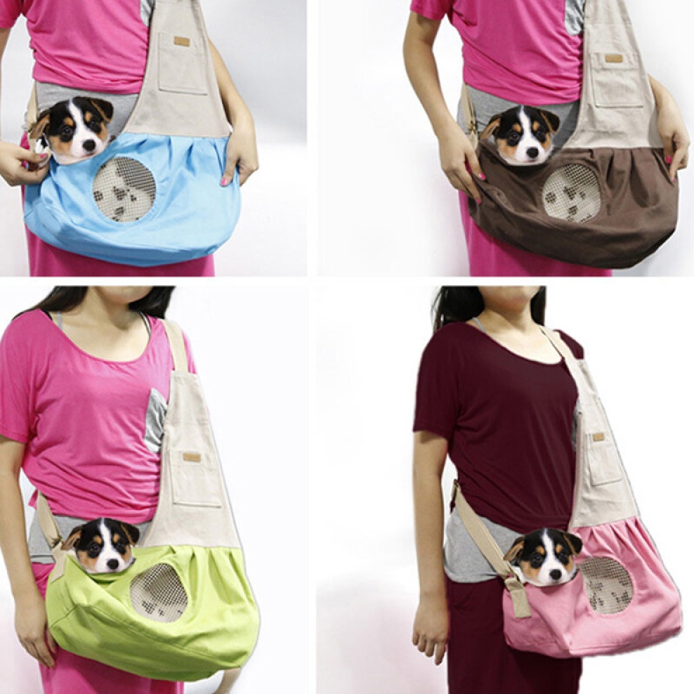 Pet Carrier Carrying Cat Dog Puppy Small Animal Sling Front Carrier Mesh Comfort Travel Tote Shoulder Bag Pet Backpack - Pink - Image 2