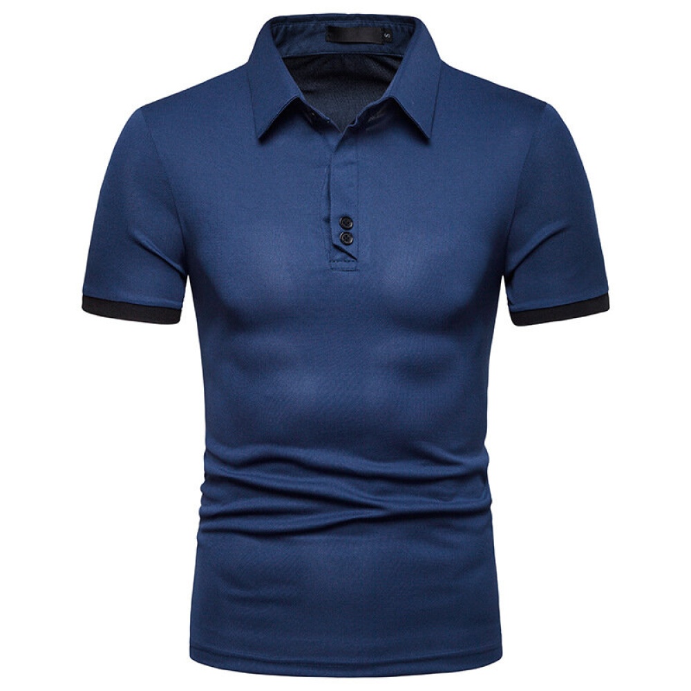 Mens Summer Casual Business Stylish Basic Golf Shirts - L White