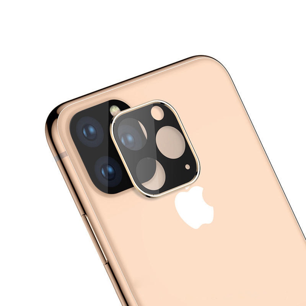 Metal + Tempered Glass Anti-scratch Phone Lens Protector for iPhone 11 / 11 Pro / 11 Pro Max - iPhone 11 Pro Gold - Image 2