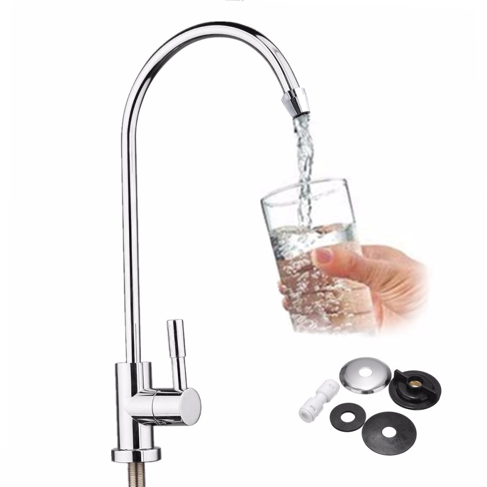 1/4 Inch Chrome Drinking RO Water Filter Faucet Finish Reverse Osmosis Sink Kitchen - Image 2