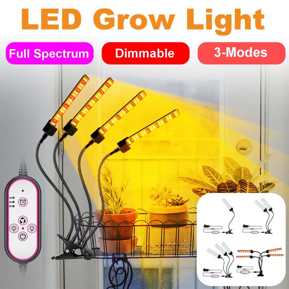 1/2/3/4 Heads USB Plant Grow Light Strip Hydroponic with Securing Clip - UK Plug Single Head - Image 2