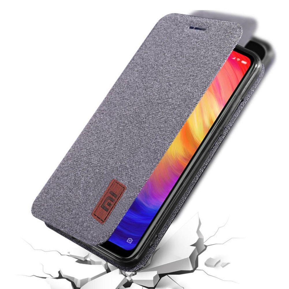 Flip Shockproof Fabric Soft Silicone Edge Full Body Protective Case For Xiaomi Mi9 SE Non-original - Grey - Image 2