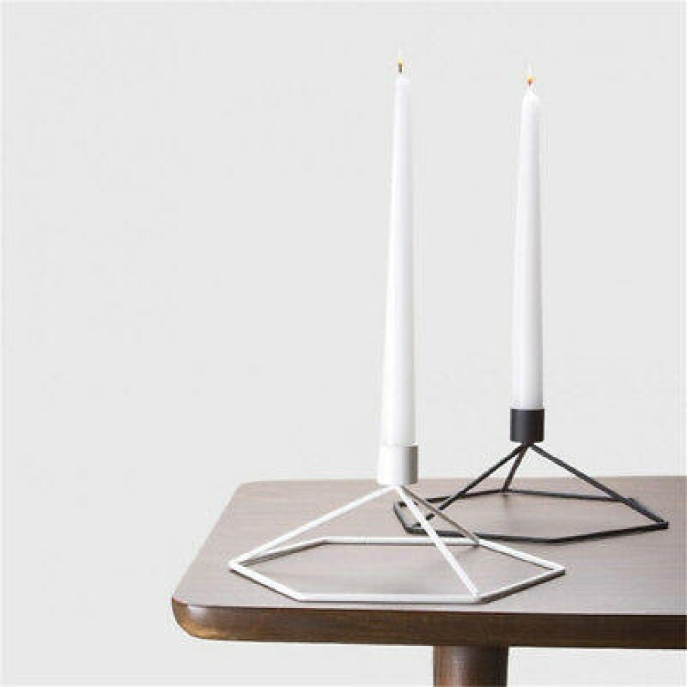 Nordic Style 3D Geometric Candlestick Metal Iron Tabletop Tealight Candle Holder - Gold - Image 2