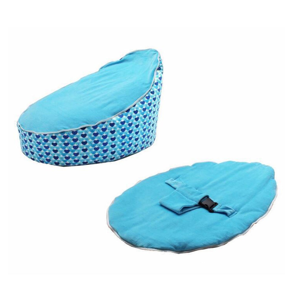 Nursery Baby Bean Bag Support Seat Covers Soft Chair Snuggle Bed Kid Furniture - Blue - Image 2