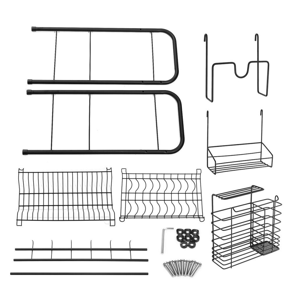 Stainless Steel Over Sink Kitchen Dish Rack Drying Drainer Tray Cutlery Holder - #2 - Image 2