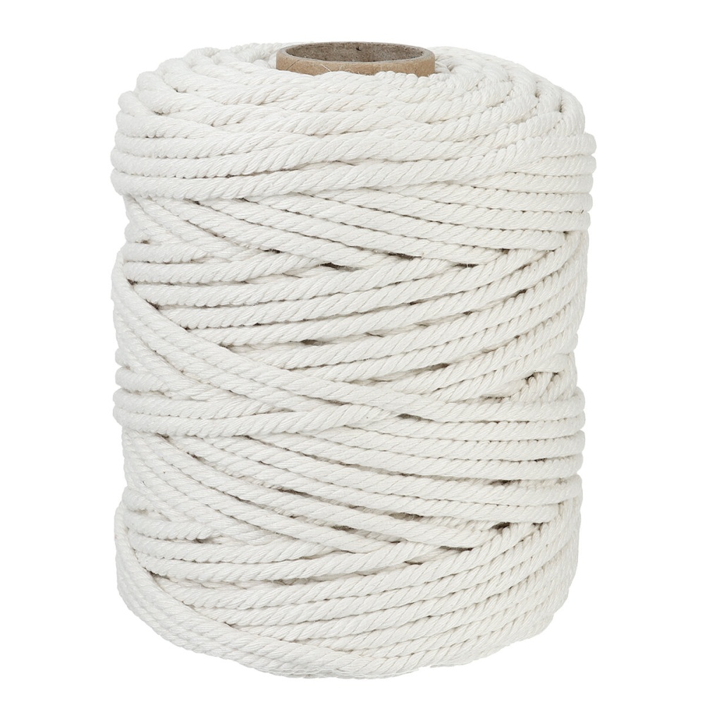 5mm 100M Rope Twisted String Cotton Cord for Handmade Natural Beige Rope DIY Home Wedding Accessories Gift - Image 2