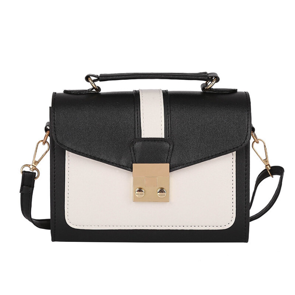 Fashion Female PU Leather Square Bag Shoulder Messenger Bag - Black - Image 2