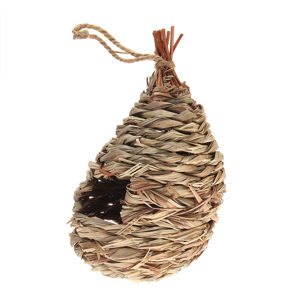 Mini Hanging Humming Bird House Hand Woven Straw Rope Pet Hamster - Image 2