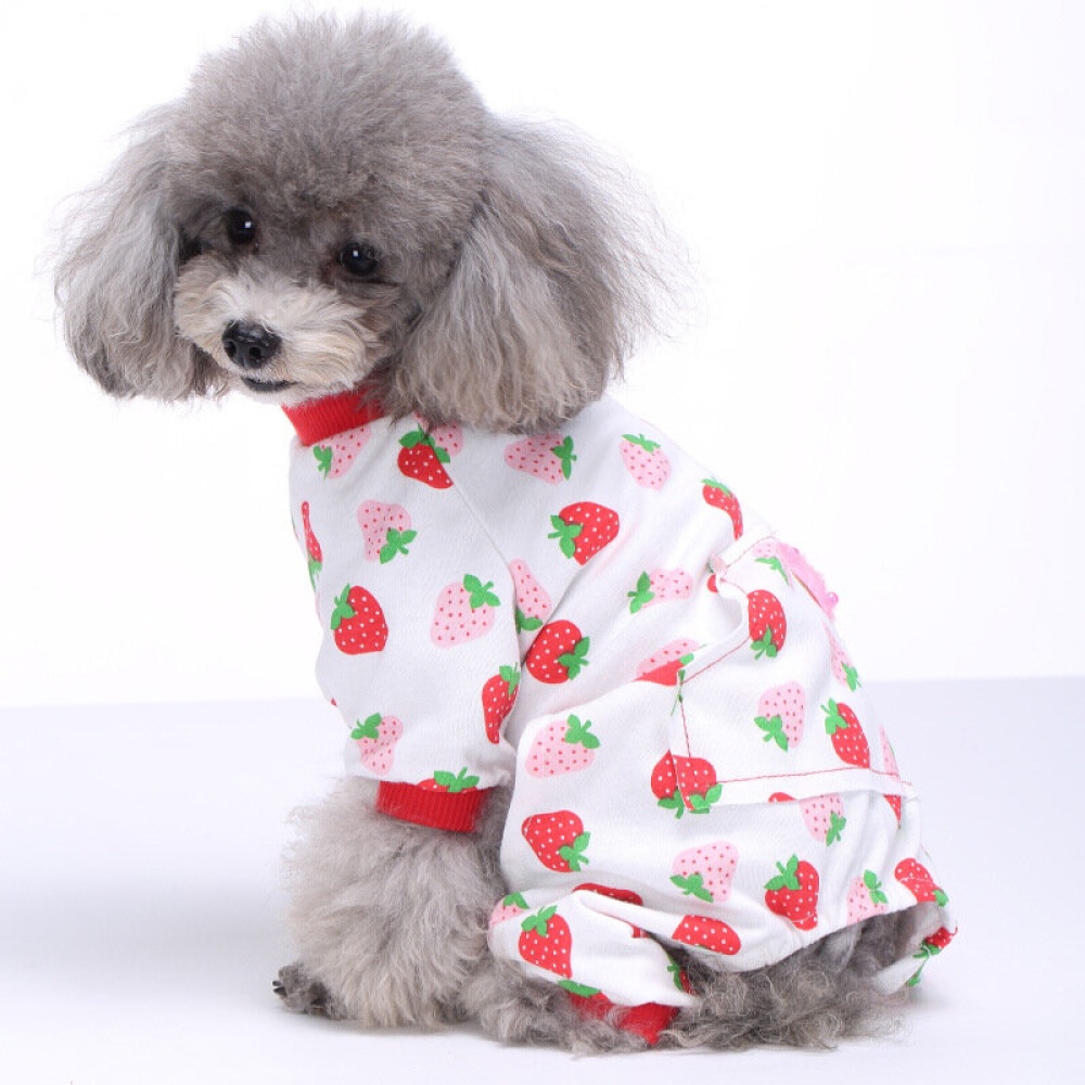 Pet Dog Soft Cloth Cotton Footprint Pajamas Puppy Jumpsuits Soft Clothing Clothes Dog Dress - S #05 - Image 2