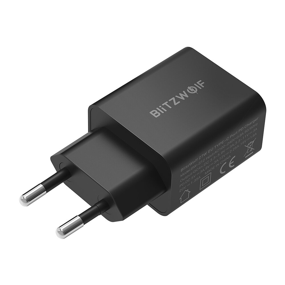 BlitzWolf® BW-S12 27W USB-C PD Charger Power Delivery PD3.0 QC4.0 QC4+ QC3.0 Fast Charging Wall Charger EU AU Plug Adapter - EU - Image 2