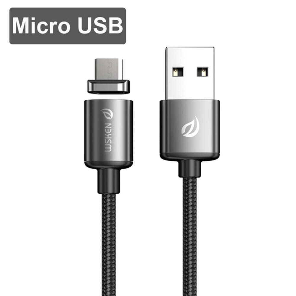 WSKEN Shark X3 Magnetic Data Cable USB Type C Micro USB Magnet Charge Core For iPhone XS 11Pro Mi10 Note 9S S20+ Note 20 - Micro USB - Image 2