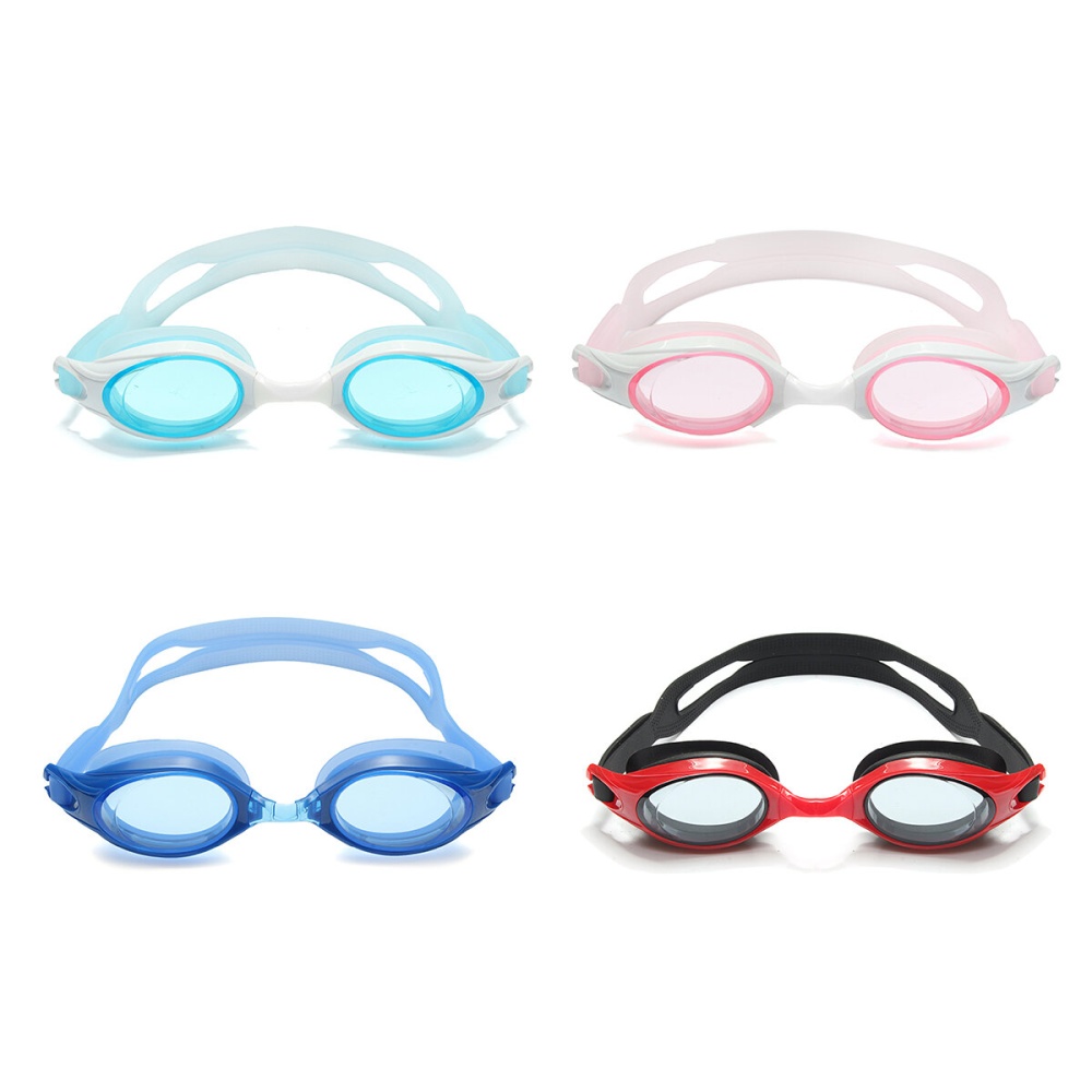 OUTEROO Swimming Glasses PC Silicone Shockproof Anti-fog Anti-UV Adjustable Swimming Goggles for Adult - Light Blue - Image 2