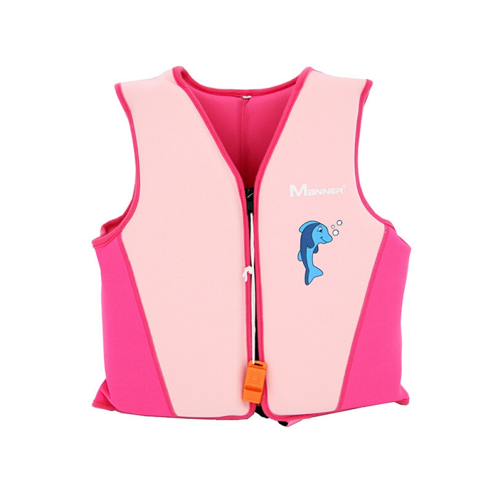 MANNER Children's Buoyancy Vest Inflatable Swimming Life Waistcoats with Emergency Whistle for Age 1-10 Kids - Pink M - Image 2