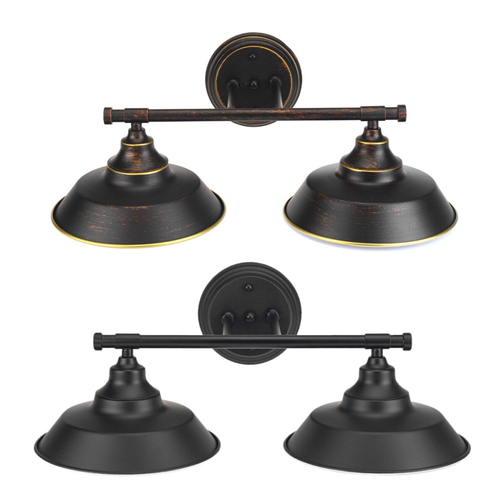 E26/E27 110-250V Antique Retro Vintage Industrial Wall Light Mirror Light Sconce Light Without Bulb - Black