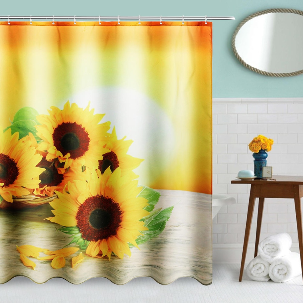 Sunflower Waterproof Polyester Shower Curtain - Image 2