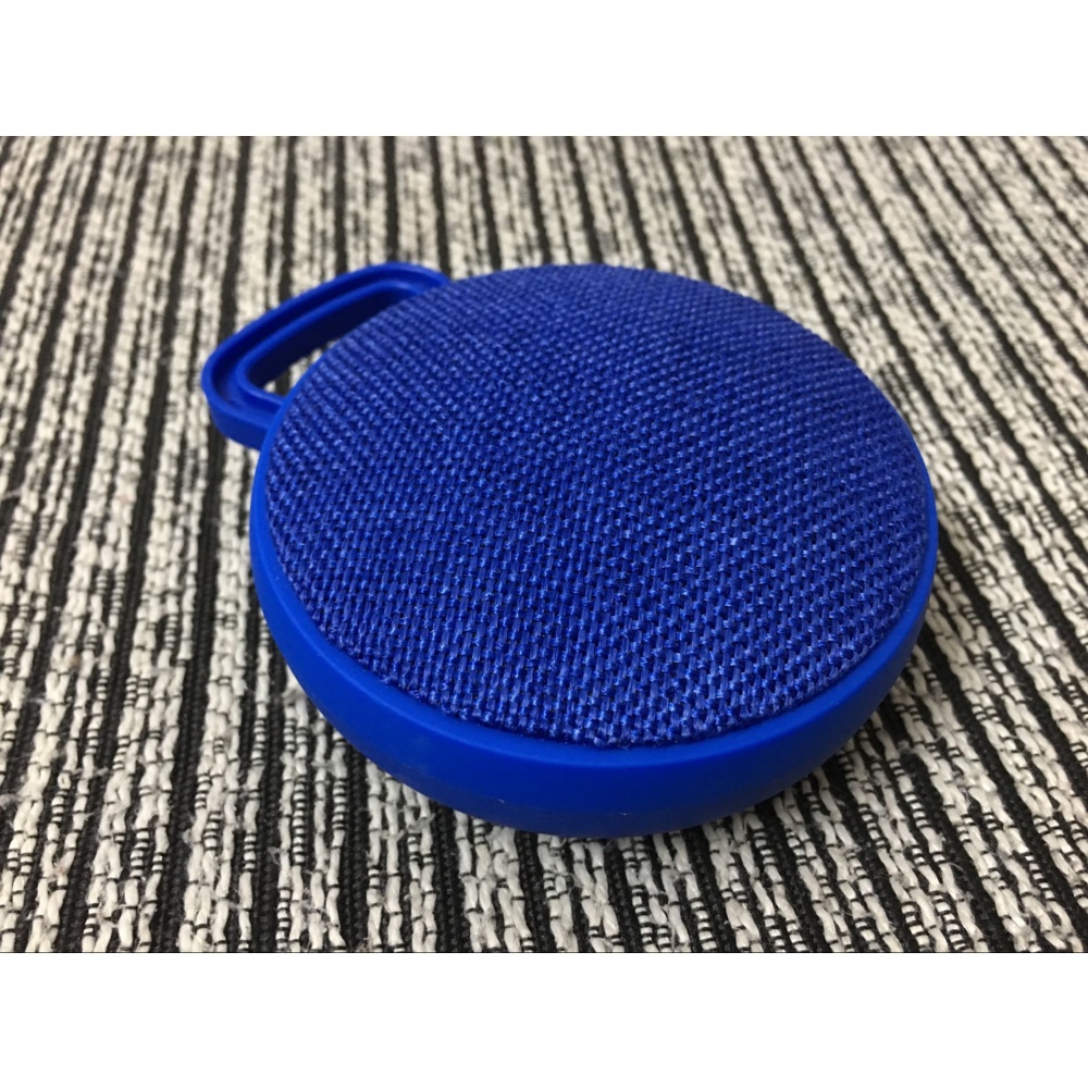 Unique Chic tissu circulaire Haut-parleur sans fil Bluetooth Crochet portable Subwoofer bleu