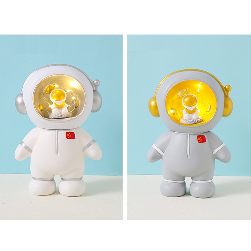 Cartoon Bank Night Light Fairy Lights Astronaut Piggy Bedside Lamp for Children Bedroom Decoration Grey - Image 3