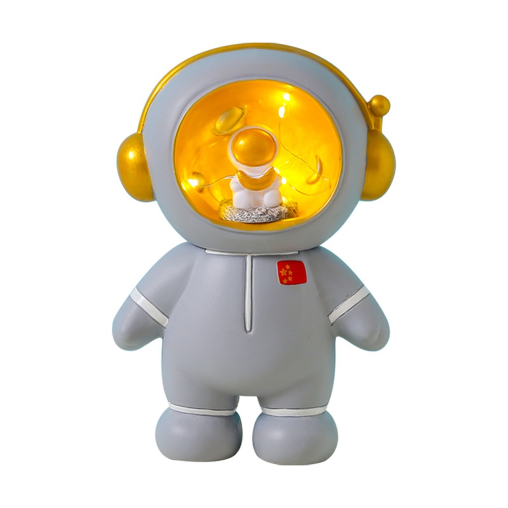 Cartoon Bank Night Light Fairy Lights Astronaut Piggy Bedside Lamp for Children Bedroom Decoration Grey - Image 2