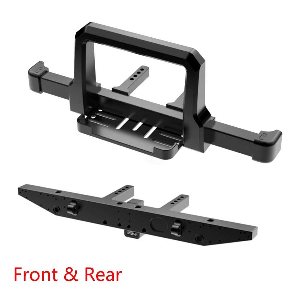 1/10 RC Car Upgrade Part Aluminum Alloy Front&Rear Bumper for Traxxas TRX-4 Crawler Front bumper + rear - Image 2