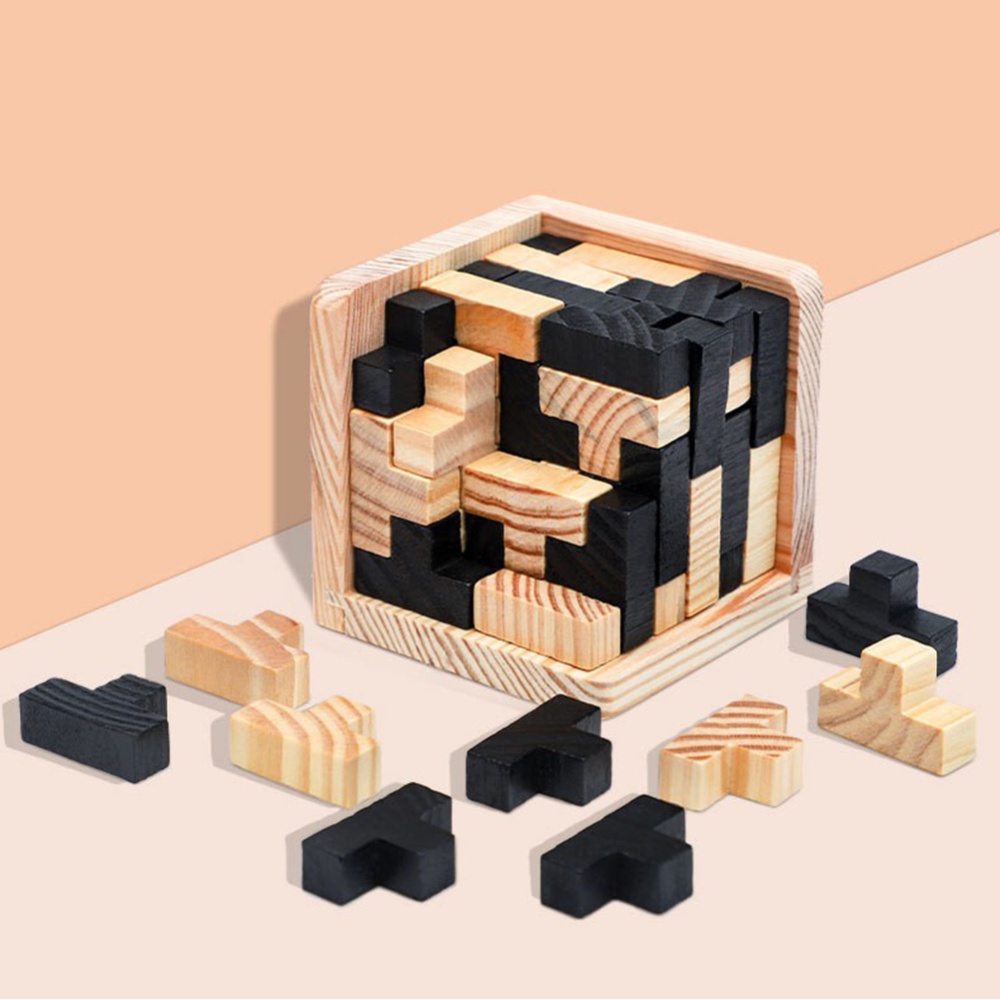 Classical Wooden Cube Puzzle Ming Luban Interlocking Brain Teaser Early Learning Toy for Children Gifts - Image 2