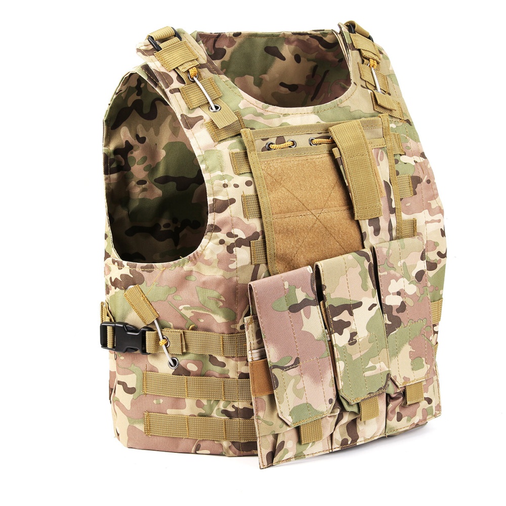 Military Tactical Vest Molle Combat Assault Plate Carrier Tactical Vest CS Outdoor Clothing Hunting Vest - CP Camouflage - Image 2