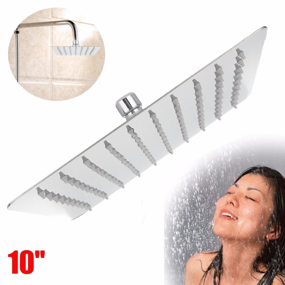 10 Inch 25*25cm Square Top Spray Shower High Pressure 304 Stainless Steel Shower Head - Image 2