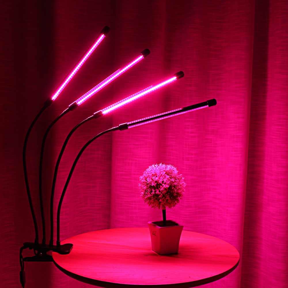 4-Head 144 LED 72W Plant Flower Grow Light Lamp Hydroponics Full Spectrum USB - Warm yellow light - Image 2