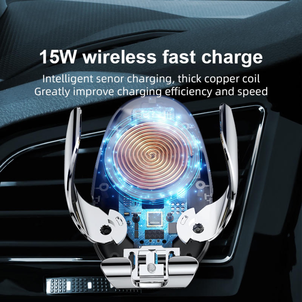 Joyroom 15W Qi Wireless Charger Infrared Smart Sensor Air Vent Dashboard Car Phone Holder Car Mount for 4.0-6.5 Inch Smart Phone for Samsung Galaxy N - Image 2