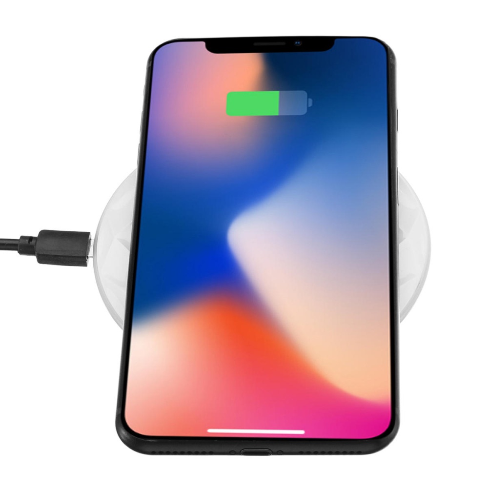 Wireless Qi Fast Charger Thin Charging Pad For iPhone 8/8P iPhone X Samsung S8 - White - Image 2