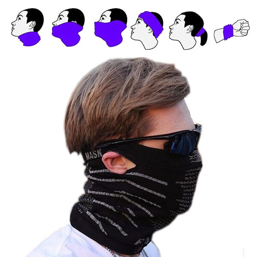 Outdoor Multifunction Magic Scarf Face Protection Biking Bicycle Mask Warm Windproof Scarf - Black Orange