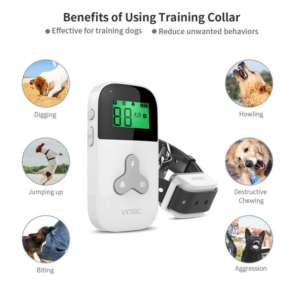 Waterproof Dogs Training Collar 3 Mode for Training Shock Vibration Beep Mode Adjustable Strap Collar Reduce Unwanted Behaviors - Image 2