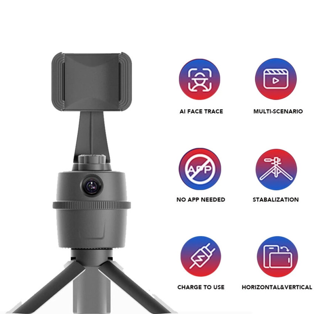 T1 Intelligent Auto Face Tracking Mobile Phone Stand Gimbal Stabilizer Tripod for Selfie Vlogging Streaming - Black - Image 2