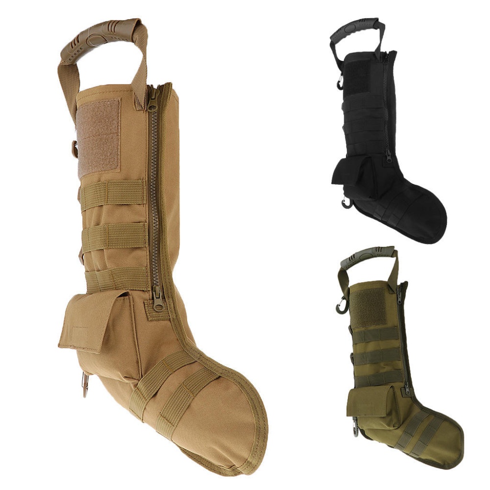 MOLLE  Grandfather Santa Socks Bag Military Tactical Bag Accessories Storage  Stockings Hanging Outdoor Sports Bag - Sand
