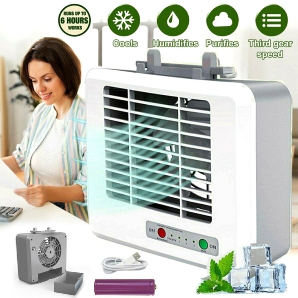 Portable Mini Air Conditioner Water Cool Cooling Fan Cooler Humidifier Purifier - Image 2