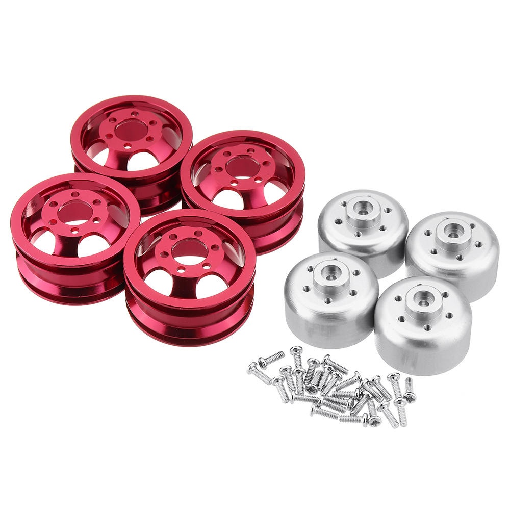 Metal Upgraded RC Car Wheel Hub for 1/16 WPL B14 B16 B24 C14 C24 B36 JJRC MN Model Vehicle red