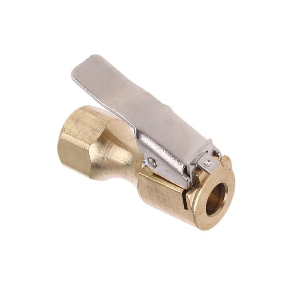 Brass Air Chuck Closed Flow Straight Tire with Lock-on Clip 13MM