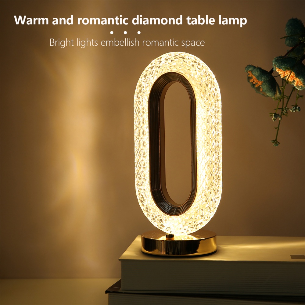 Luxury Crystal Led Table Lamp Adjustable Brightness Color-changing Touch Control Desk Light with Base 3000mah Battery - Image 3