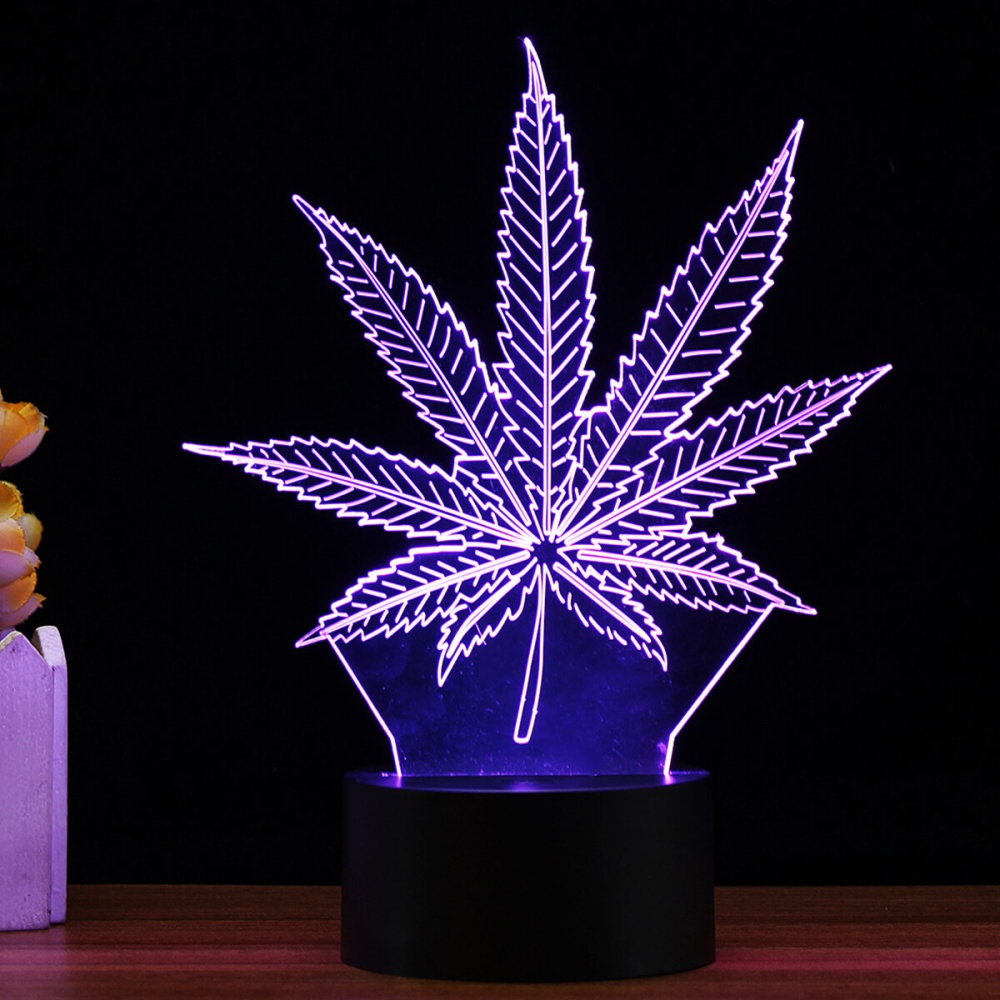 3D LED Maple Leaf Table Lamp Remote Control Touch Night Light Color Change Gift - Image 2