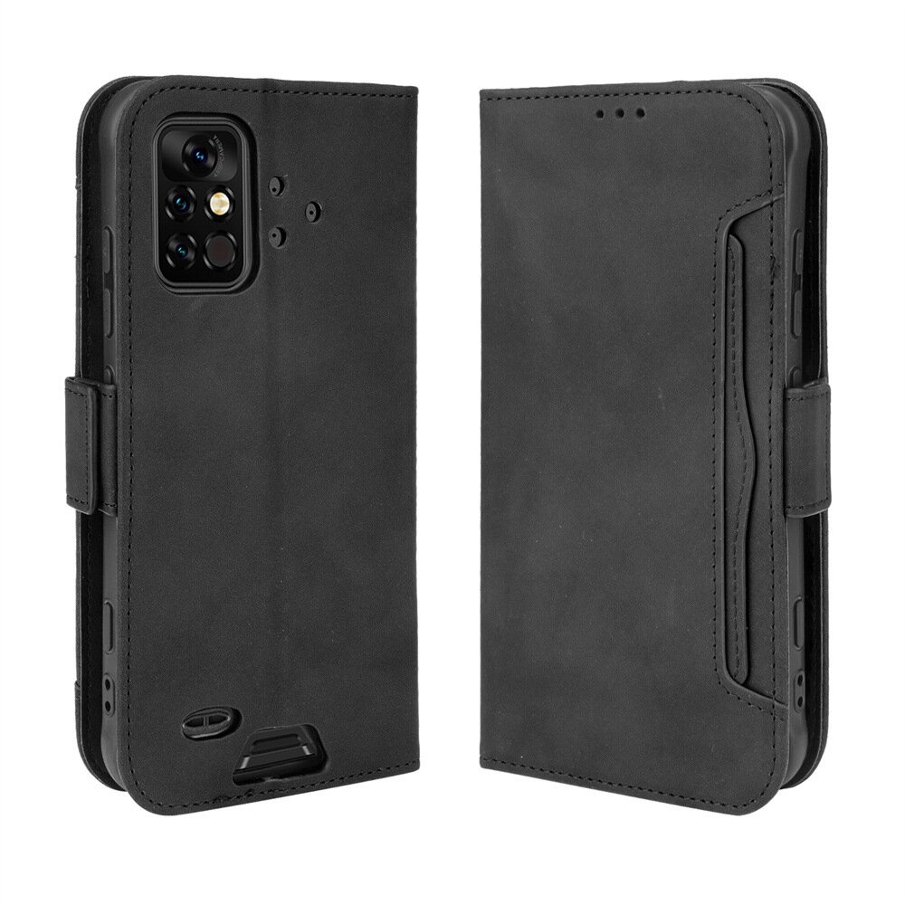 for Umidigi Bison Pro Case Magnetic Flip with Multiple Card Slot Wallet Folding Stand PU Leather Shockproof Full Cover Protective Case - Brown - Image 2