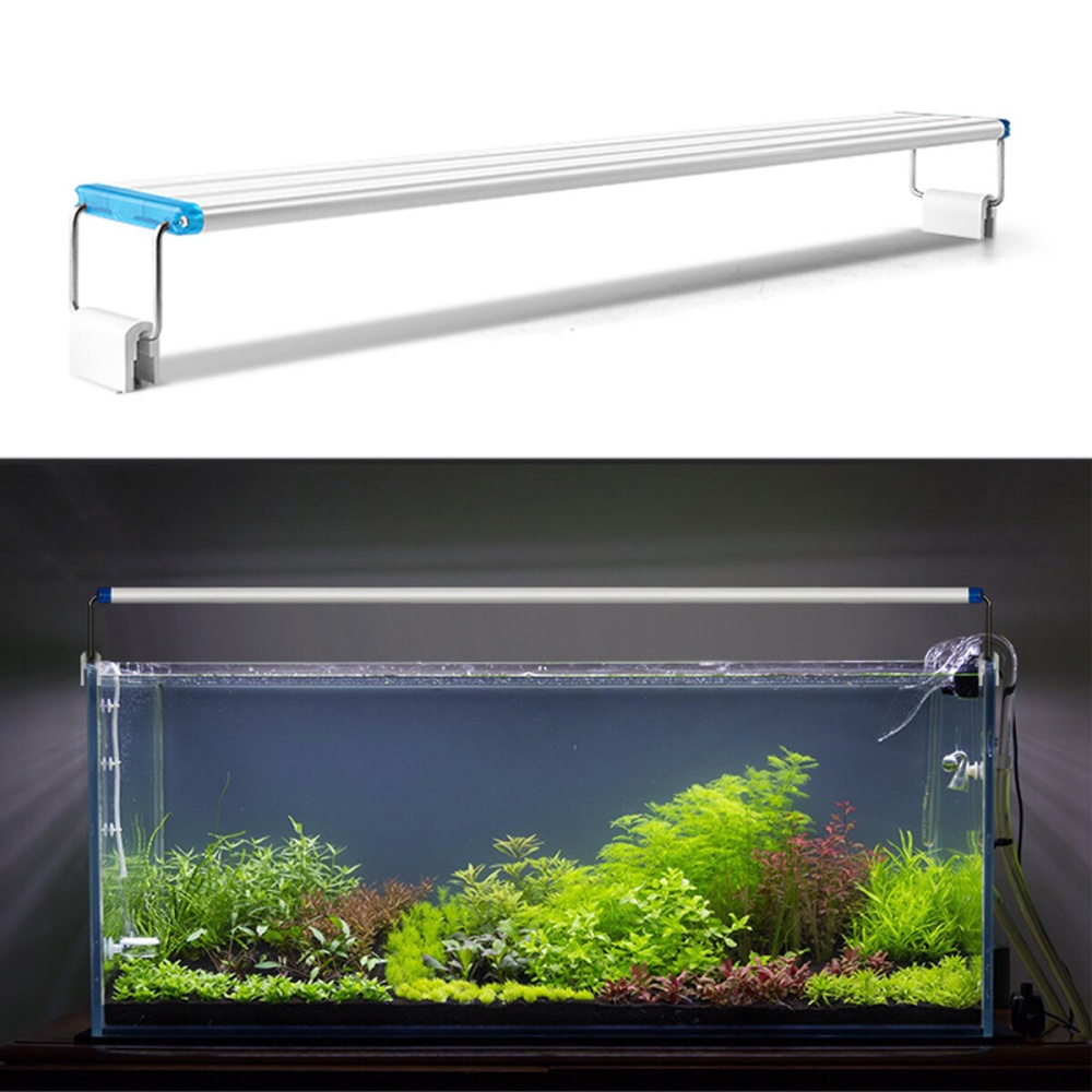 18-48CM Fish Tank Lamp Aquarium LED Lighting With Extendable Brackets White And Blue LEDs Fits for Aquarium - 18cm US Plug - Image 2